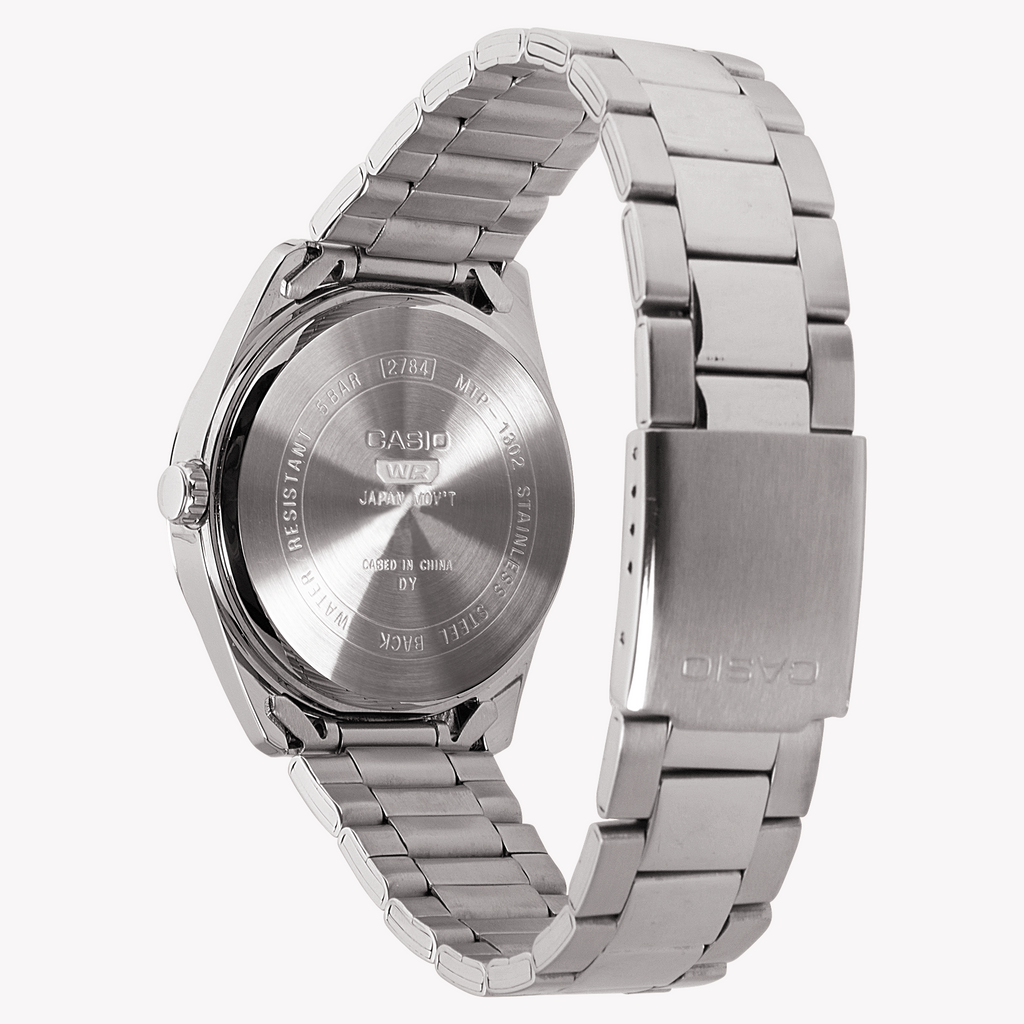 CASIO MTP-1302D-1A1VDF - ELEGANTLY VERSATILE MEN’S WATCH WITH SILVER METAL BAND & CLASSIC BLACK DIAL-i-Watch-3
