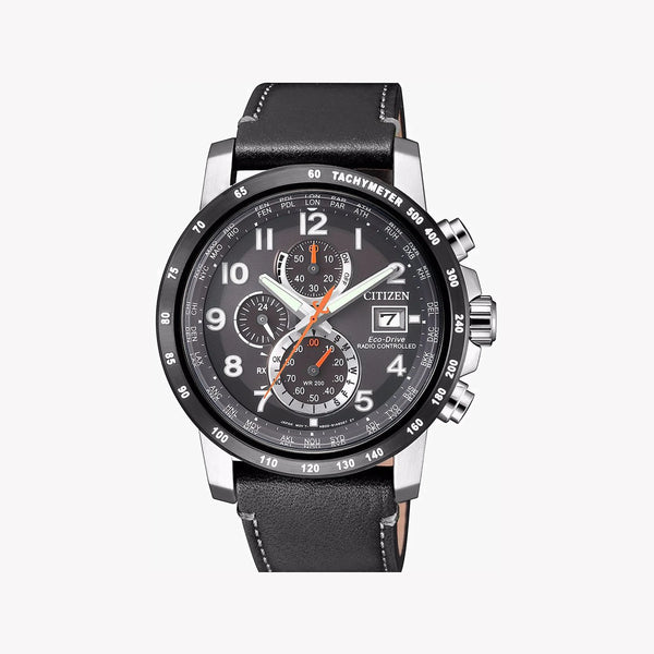 Citizen At8124-08h Modern Precision - Men's Eco-Drive Silver & Black Leather Watch by i-watch