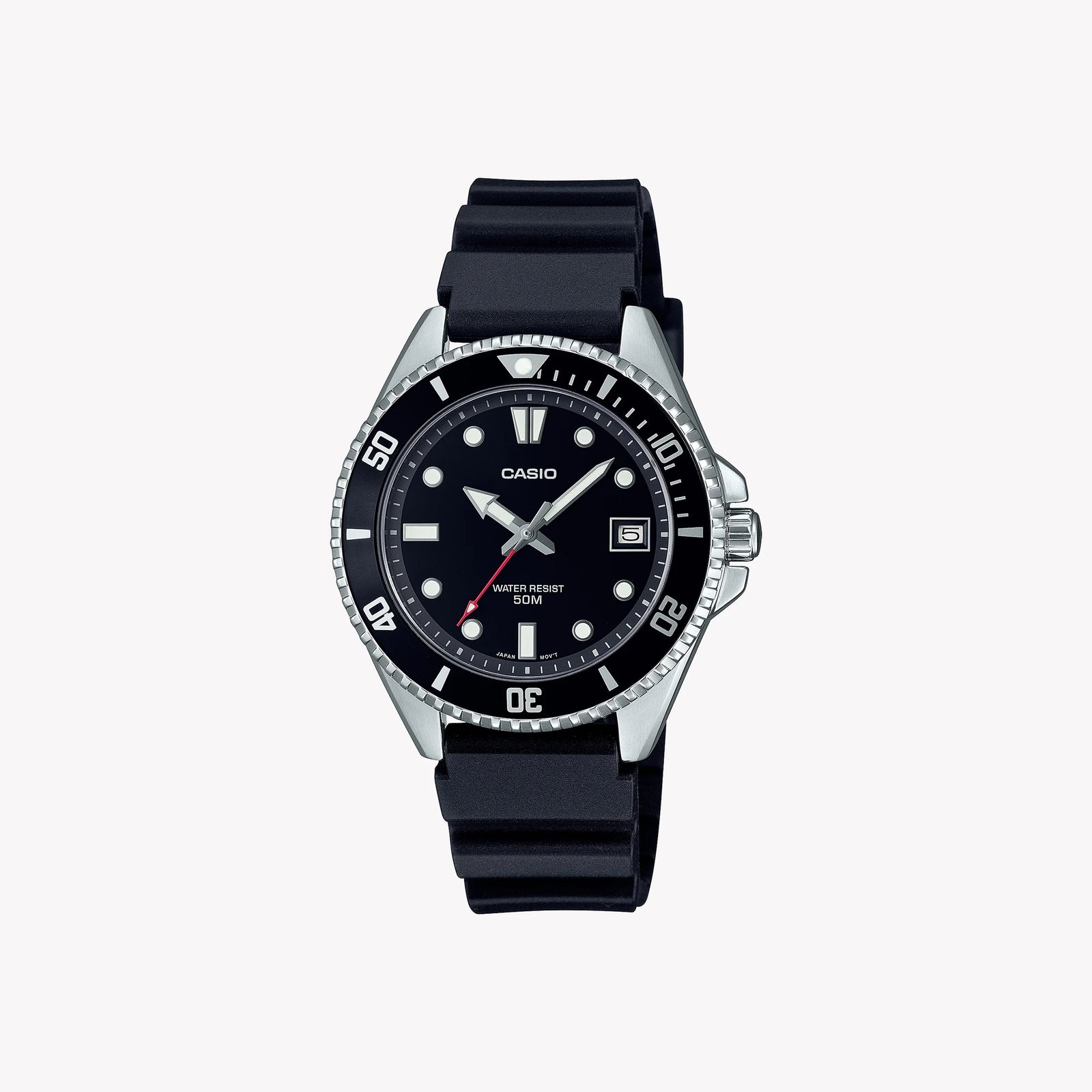 Casio Unisex Stainless Steel Watch, Black Resin Strap | Mdv-10-1a1vef by i-watch