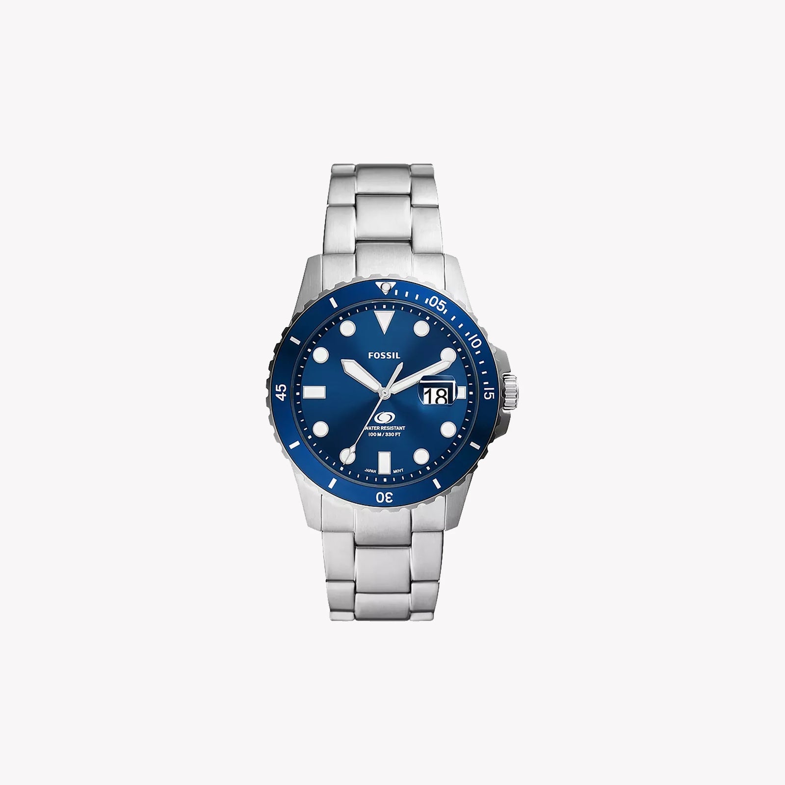 Fossil Men's Silver Watch, Blue Dial | Fs6029 by i-watch