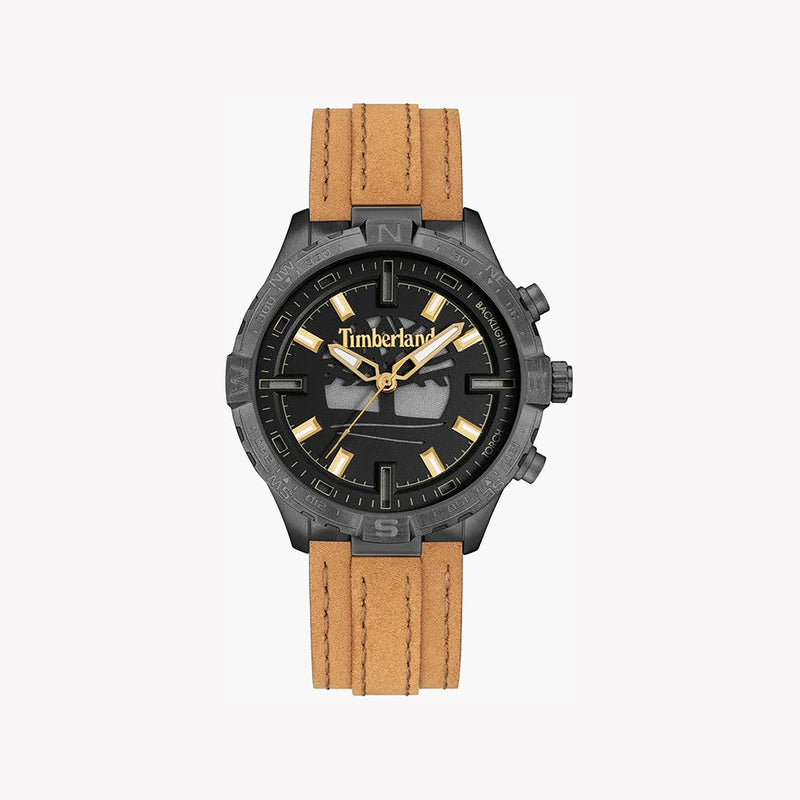 Timberland Men's Black Stainless Steel Watch, Brown Leather | Tdwgd0031101 by i-watch