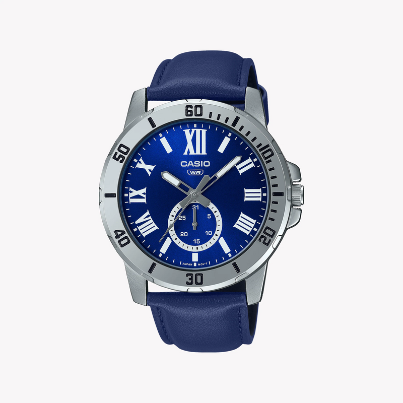 Casio Men's Stainless Steel Watch, Blue Dial | Mtp-Vd200l-2b by i-watch