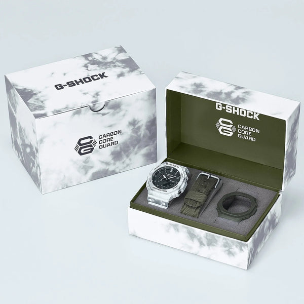 Casio G-Shock Gae-2100gc-7adr - Adventure Awaits Men's Watch With White Resin Band & Digital Dial by i-watch