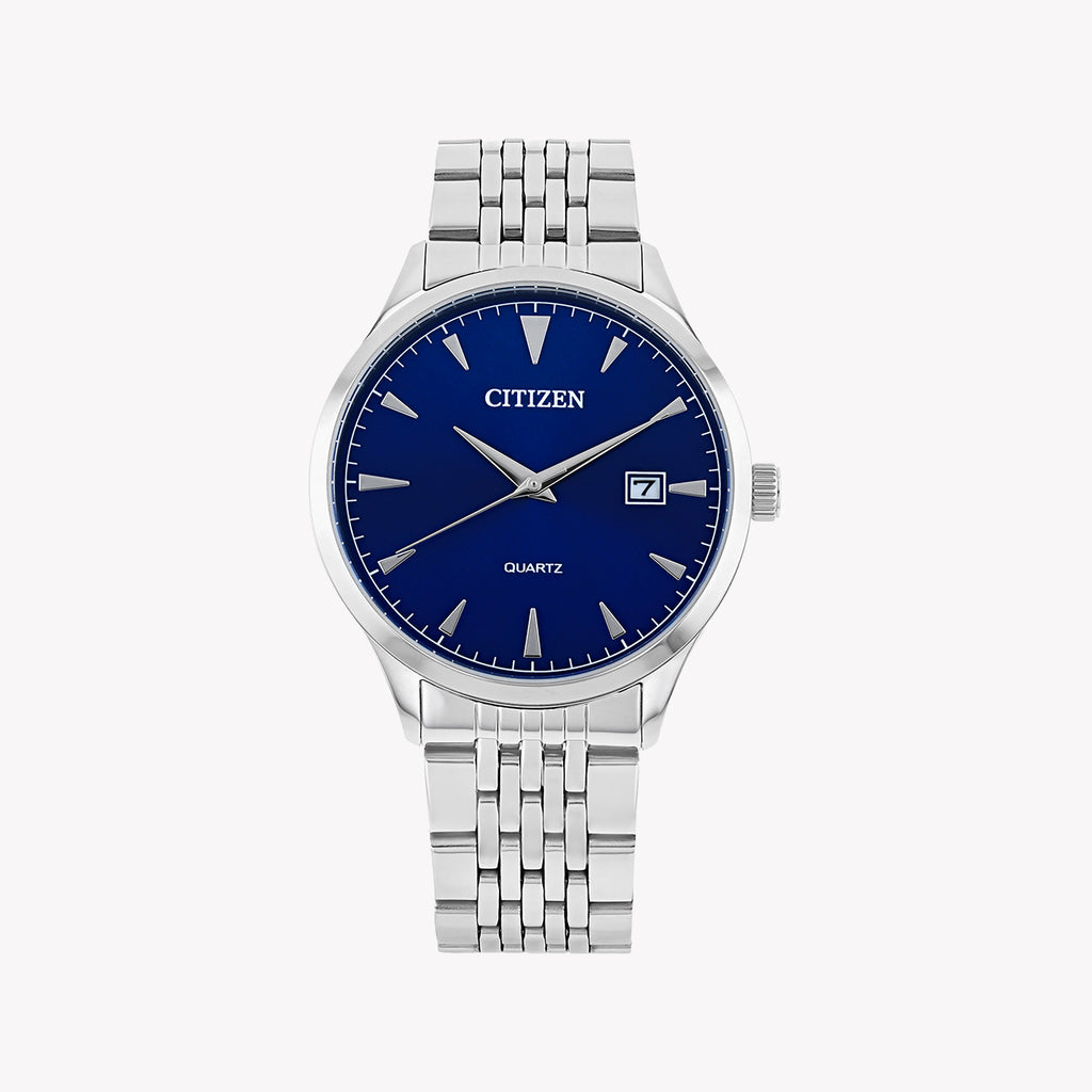 CITIZEN DZ0060-53L STUNNING PRECISION - MENS STAINLESS STEEL QUARTZ WATCH WITH BLUE DIAL