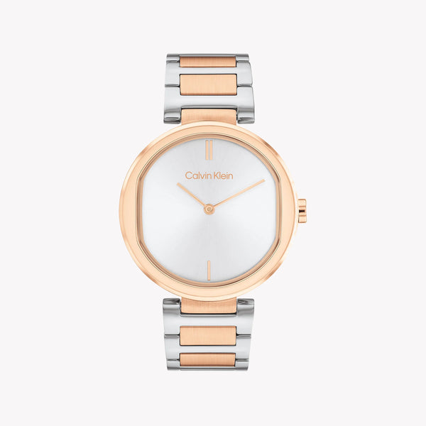 Ck Calvin Klein Women's Rose Gold Watch, Silver Dial | 25200251 by i-watch