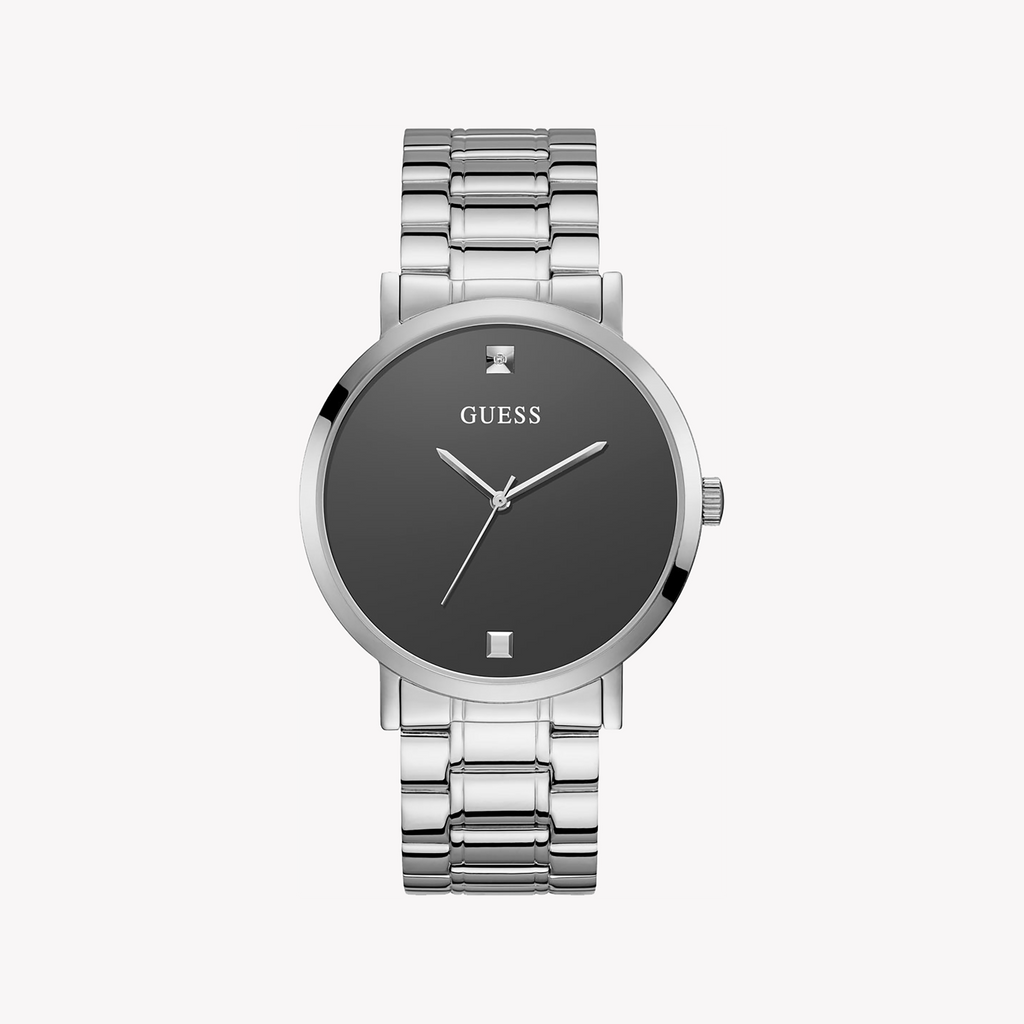 GUESS W1315G1 BOLD SOPHISTICATION - STRIKING SILVER WOMEN'S TIMEPIECE WITH BLACK DIAL