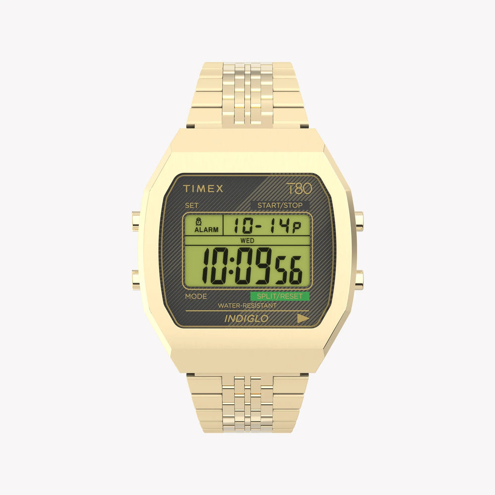 TIMEX T80 GOLD-TONE CHRONOGRAPH - RETRO ELEGANCE MEETS MODERN FUNCTIONALITY Unisex Bracelet Watch