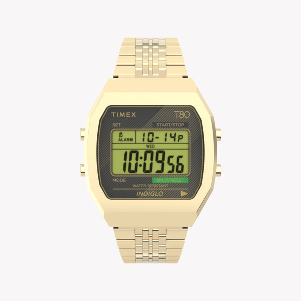TIMEX T80 GOLD-TONE CHRONOGRAPH - RETRO ELEGANCE MEETS MODERN FUNCTIONALITY Unisex Bracelet Watch