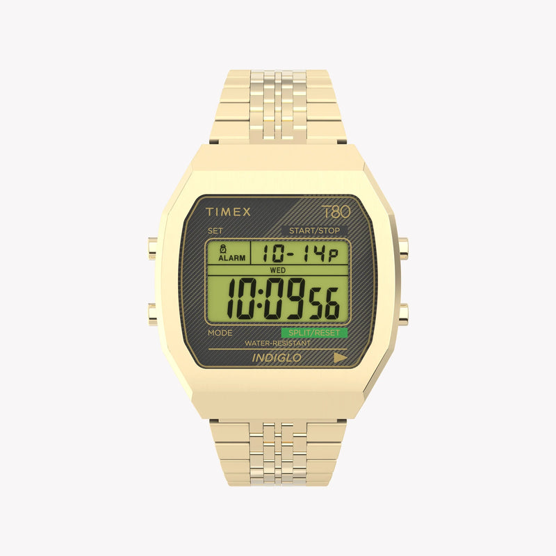 TIMEX T80 GOLD-TONE CHRONOGRAPH - RETRO ELEGANCE MEETS MODERN FUNCTIONALITY Unisex Bracelet Watch