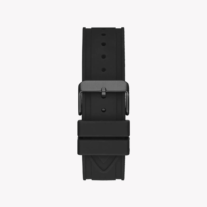 Guess Men's Black Silicone Watch, Black Stainless Steel | Gw0263g4 by i-watch