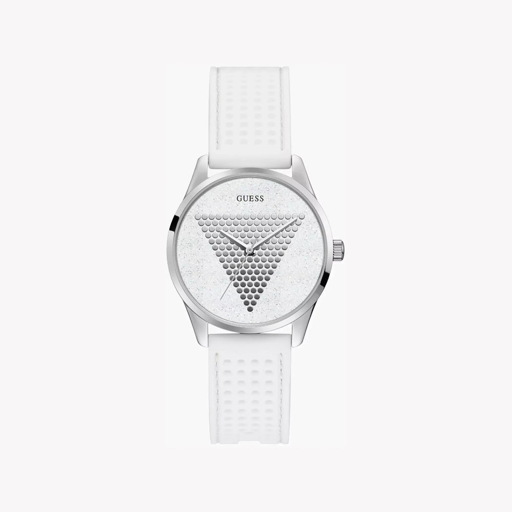 Guess Watches Women's Silver Stainless Steel, White Silicone | W1227l1 by i-watch