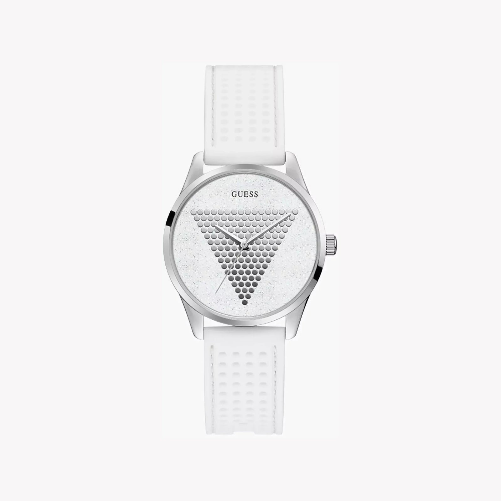 Guess Watches Women's Silver Stainless Steel, White Silicone | W1227l1 by i-watch