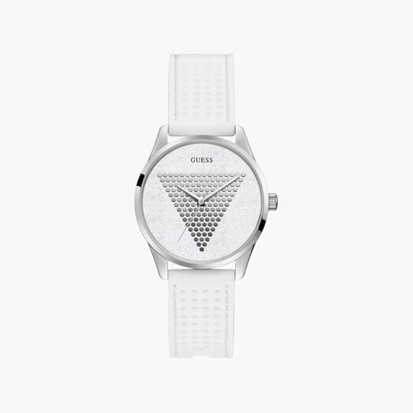 Guess Watches Women's Silver Stainless Steel, White Silicone | W1227l1 by i-watch