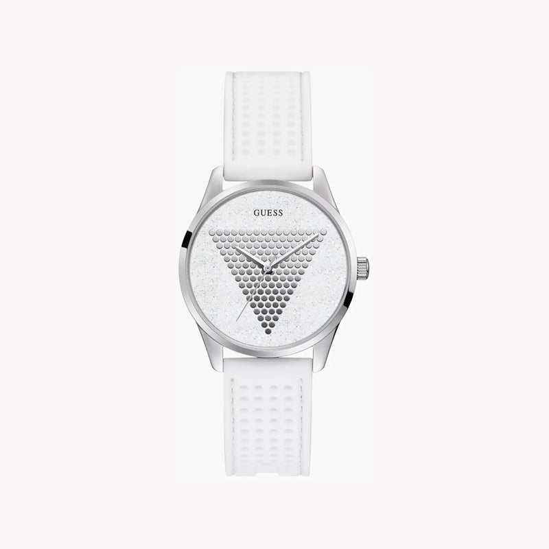 Guess Watches Women's Silver Stainless Steel, White Silicone | W1227l1 by i-watch