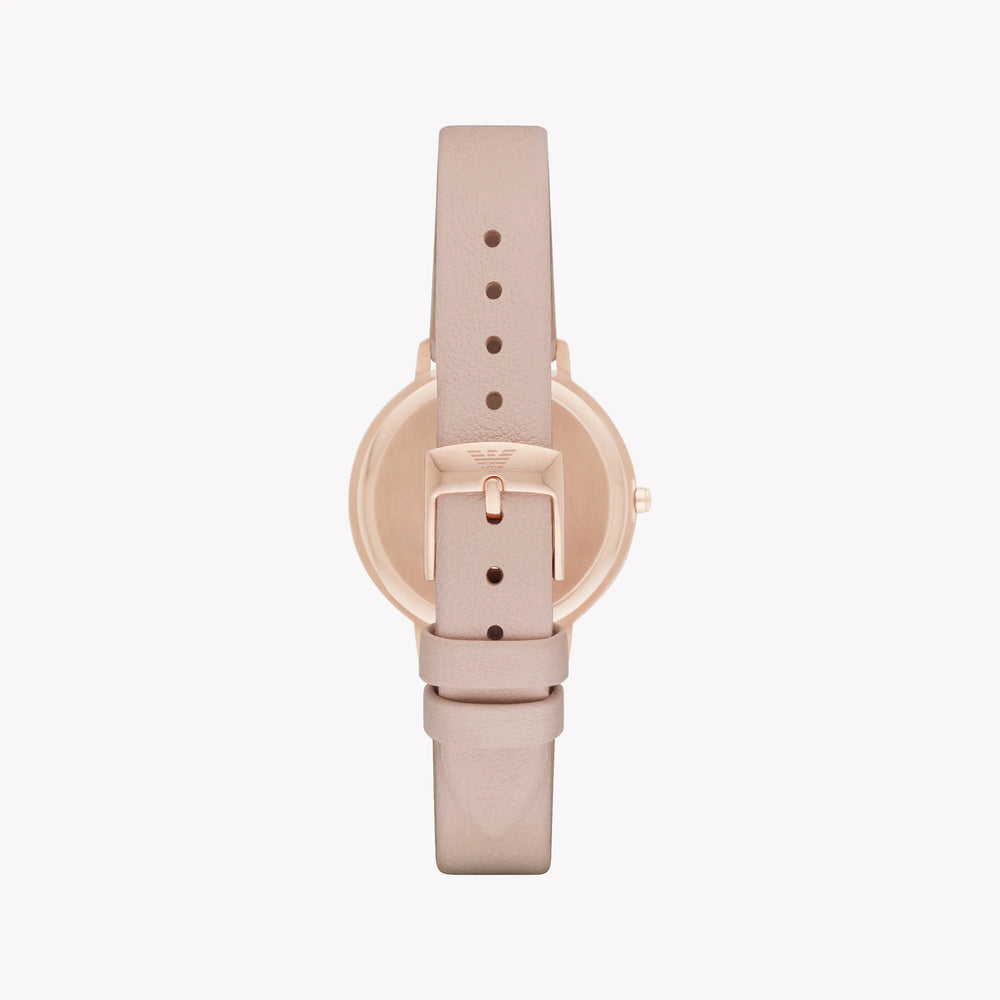 Emporio Armani Women's Rose Gold Watch, Beige Leather | Ar2510 by i-watch