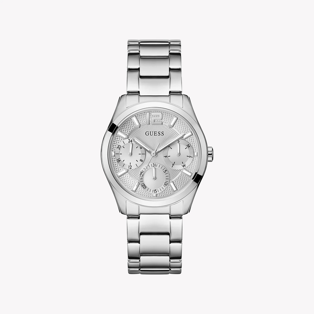 Guess Women's Silver Stainless Steel Watch, Silver Dial Gw0760l1