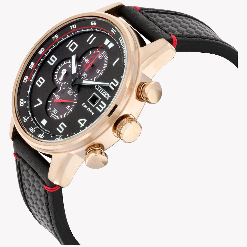 CITIZEN CA0683-08E - ELEGANT TIMEKEEPER - ROSE GOLD STAINLESS STEEL & BLACK LEATHER MEN'S WATCH-i-Watch-6