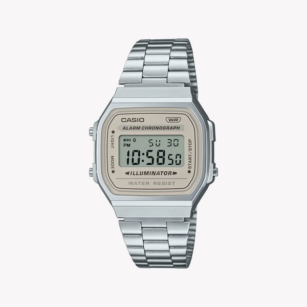 Casio Unisex Silver Resin Watch, Stainless Steel Band | A168wa-8aydf by i-watch