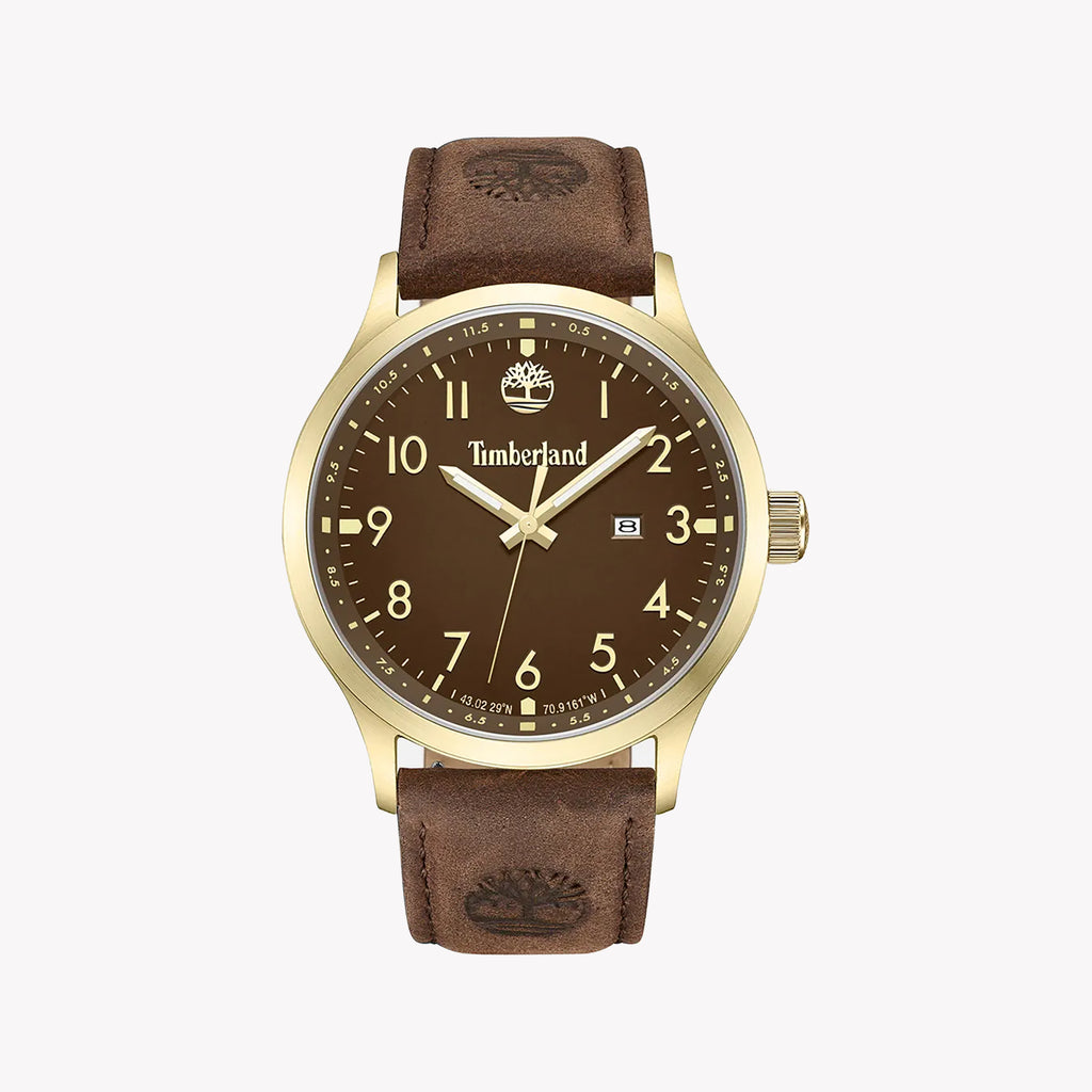 TIMBERLAND TDWGB0010104 - BOLD ADVENTURE MEN'S WATCH WITH GOLD STAINLESS STEEL AND BROWN LEATHER BAND