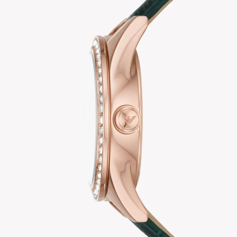 Emporio Armani Women's Rose Gold Watch, Black Dial | Ar11506 by i-watch