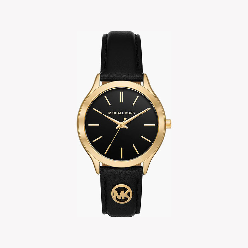Michael Kors Women's Gold Watch, Black Leather | Mk7482 by i-watch