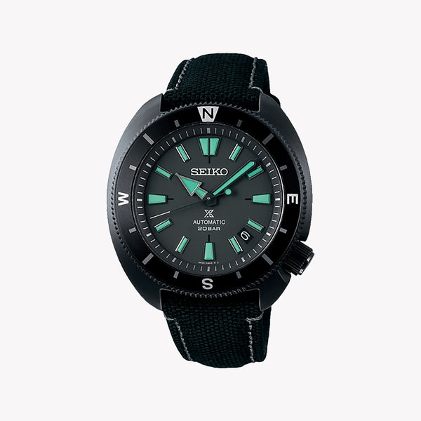 Seiko Men's Black Stainless Steel Watch, Nylon Band | Srph99k1