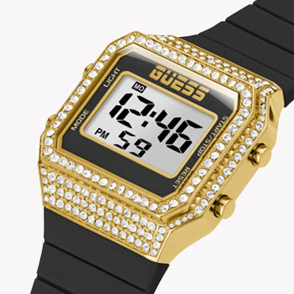 Bold Allure Women's Gold & Black Silicone Watch, Digital | Gw0430l2 by i-watch