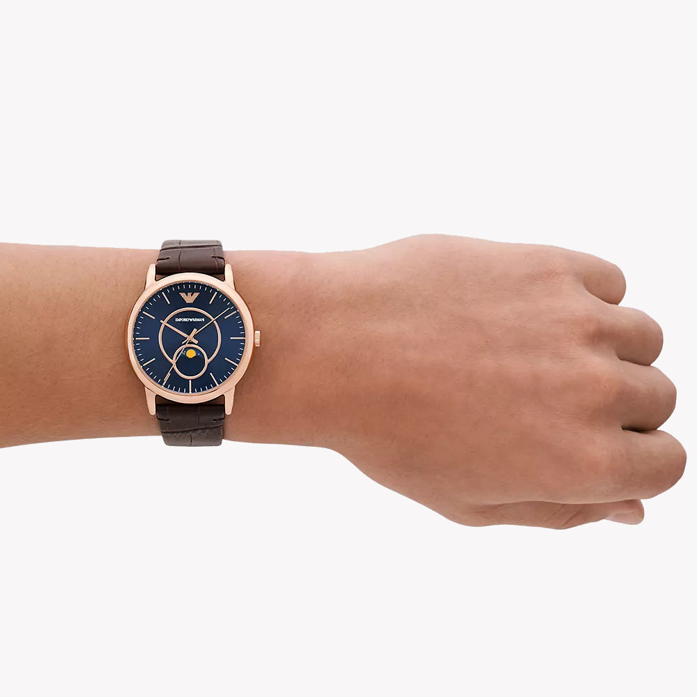 EMPORIO ARMANI AR11566 - BOLD ROSE GOLD TIMEPIECE WITH STRIKING BLUE DIAL FOR MODERN MEN-i-Watch-4