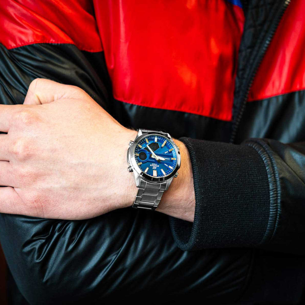 CASIO EDIFICE EFV-C120D-2AEF - DYNAMIC ELEGANCE MEN'S WATCH with Blue Dial & Stainless Steel Band-i-Watch-2