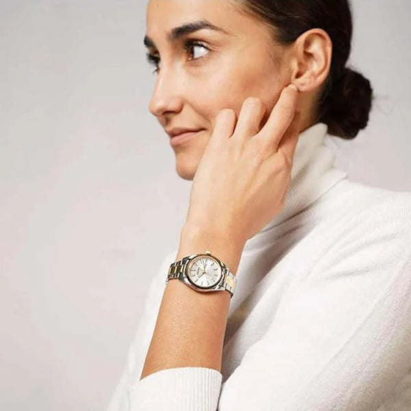 Seiko Women's Silver & Gold Watch, Silver Dial | Sur454p1 by i-watch