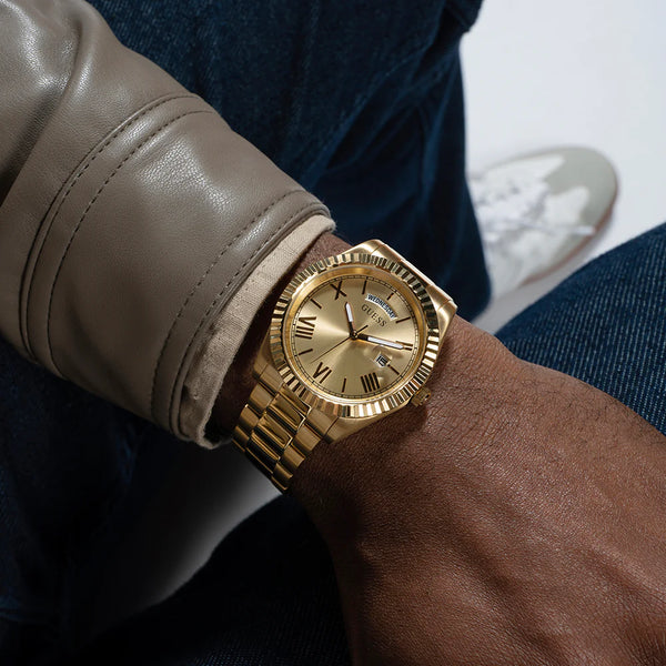 Guess Men's Gold Stainless Steel Watch, Gold Dial | Gw0265g2 by i-watch