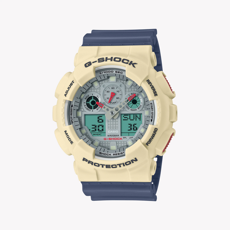 G-Shock Men's White Resin Watch, Digital Dial | Ga-100pc-7a2dr by i-watch