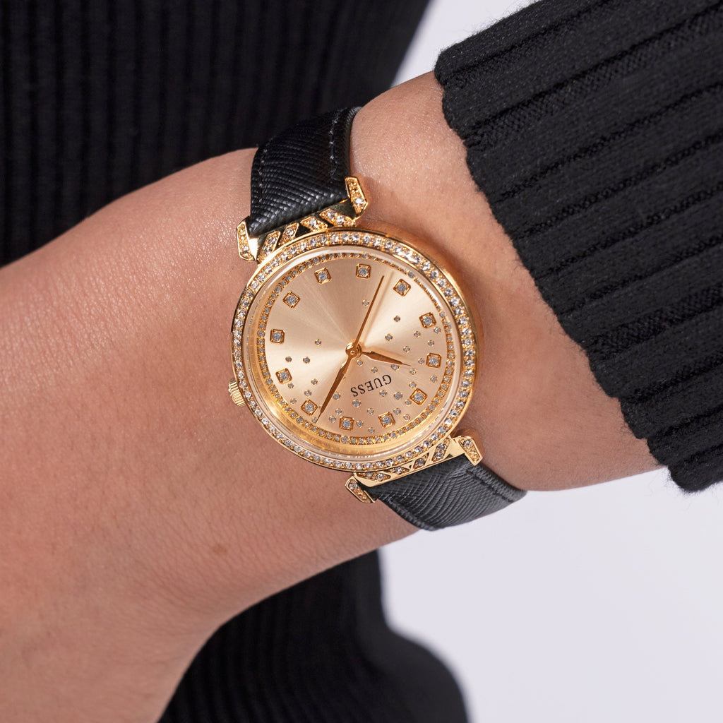 GUESS GW0764L2 - CHIC SOPHISTICATION: GOLD-CASE, LEATHER-BAND TIMEPIECE FOR THE MODERN WOMAN-i-Watch-5