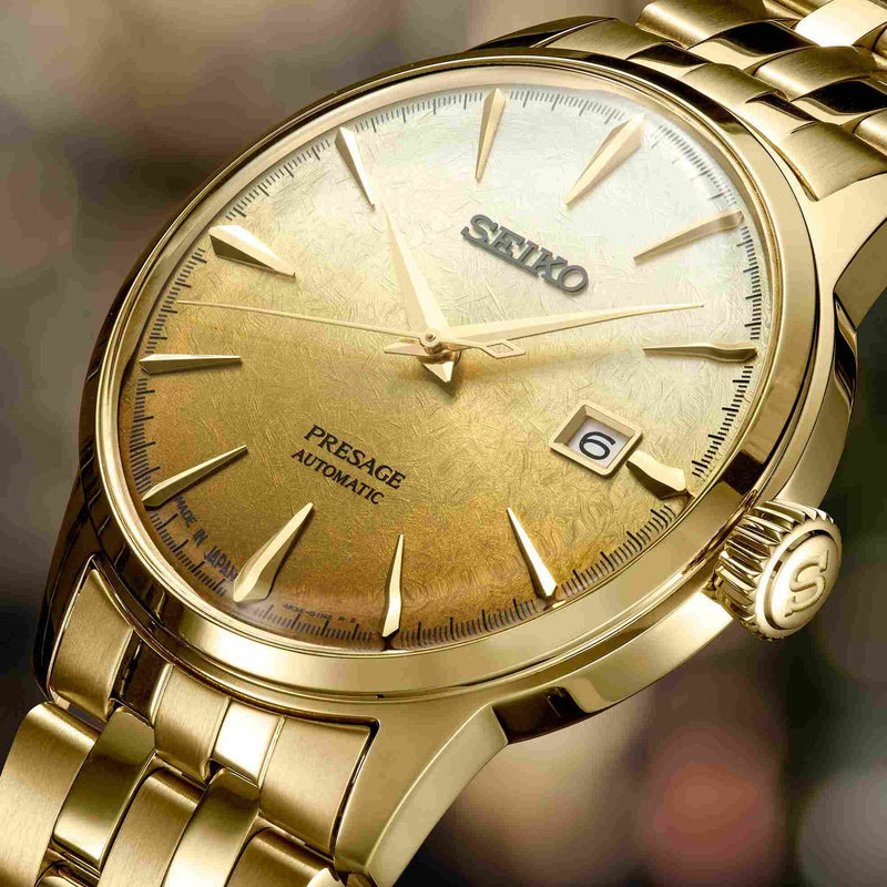 SEIKO SRPK46J1 Men's Automatic Watch - Gold & Champagne Dial-i-Watch-2