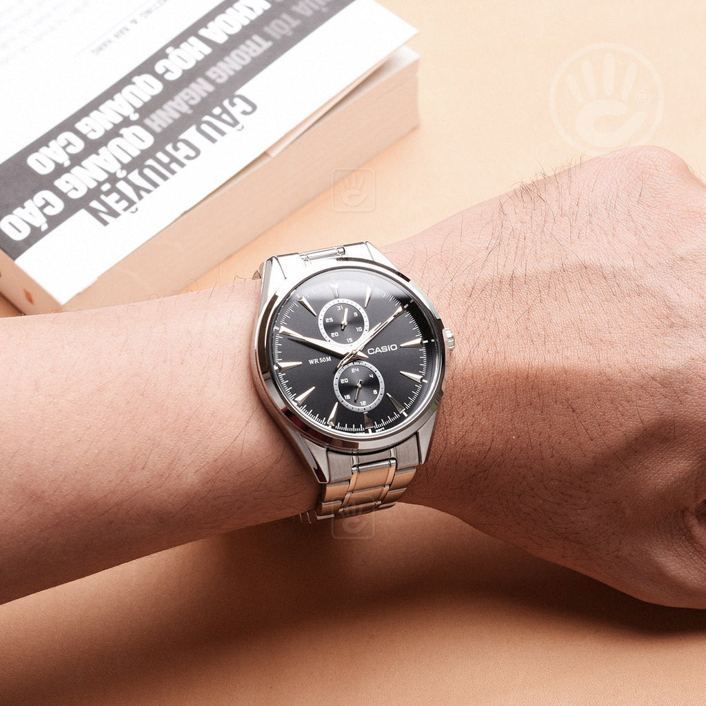 CASIO MTP-SW340D-1AVDF - SPORTY SOPHISTICATION MEN'S WATCH WITH STAINLESS STEEL BAND AND BLACK DIAL-i-Watch-2