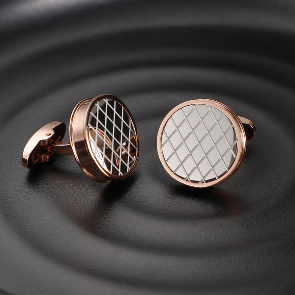 Zink Men's Stainless Steel Rose Gold & Silver Cufflink | Zjcl004rg
