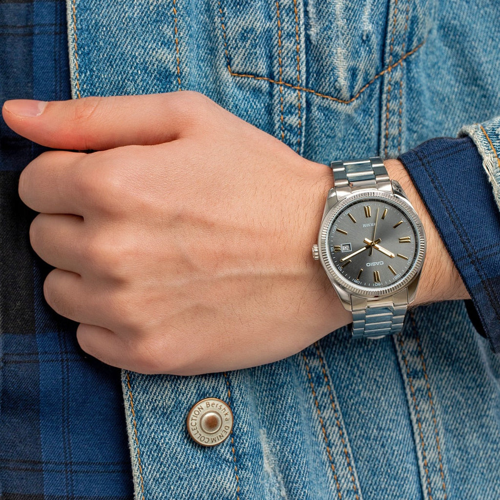 CASIO MTP-1302D-1A2VDF CLASSIC UTILITY - STYLISH MEN'S WATCH WITH BLACK DIAL & SILVER BRACELET-i-Watch-3