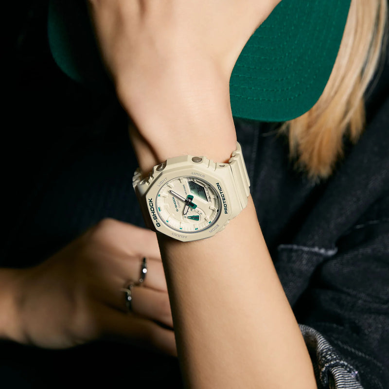 G-Shock Women's Beige Resin Watch, Sporty Chic | Gma-S2100ga-7adr by i-watch