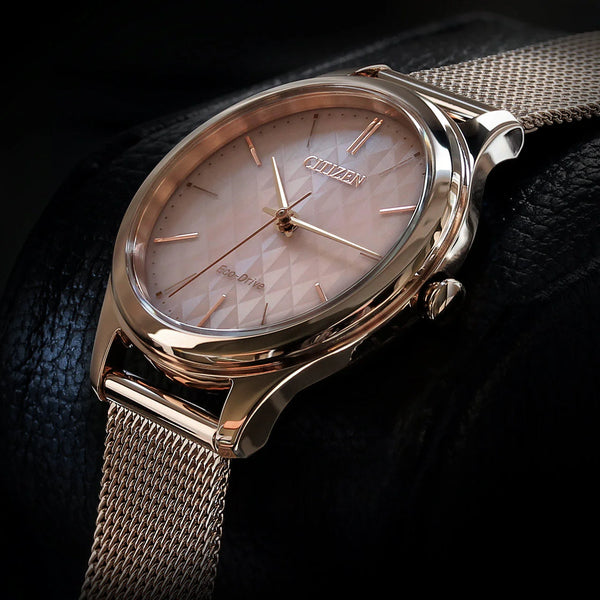 Citizen Em0503-83x Radiant Charm - Elegant Gold Mesh & Rose Gold Dial Women's Eco-Drive Watch by i-watch