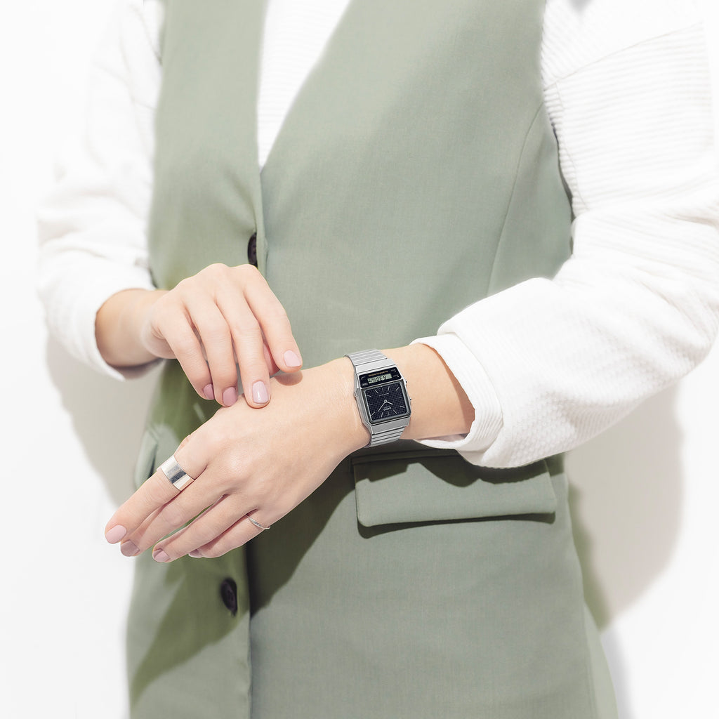 CASIO AQ-800E-1A VERSATILE CHIC - DURABLE DIGITAL-ANALOG UNISEX WATCH with sleek silver band and modern design-i-Watch-4