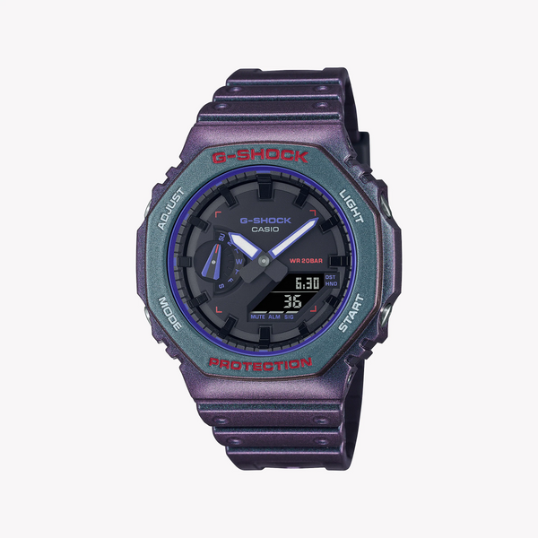 G-Shock Men's Purple Resin Watch, Black Dial | Ga-2100ah-6adr by i-watch