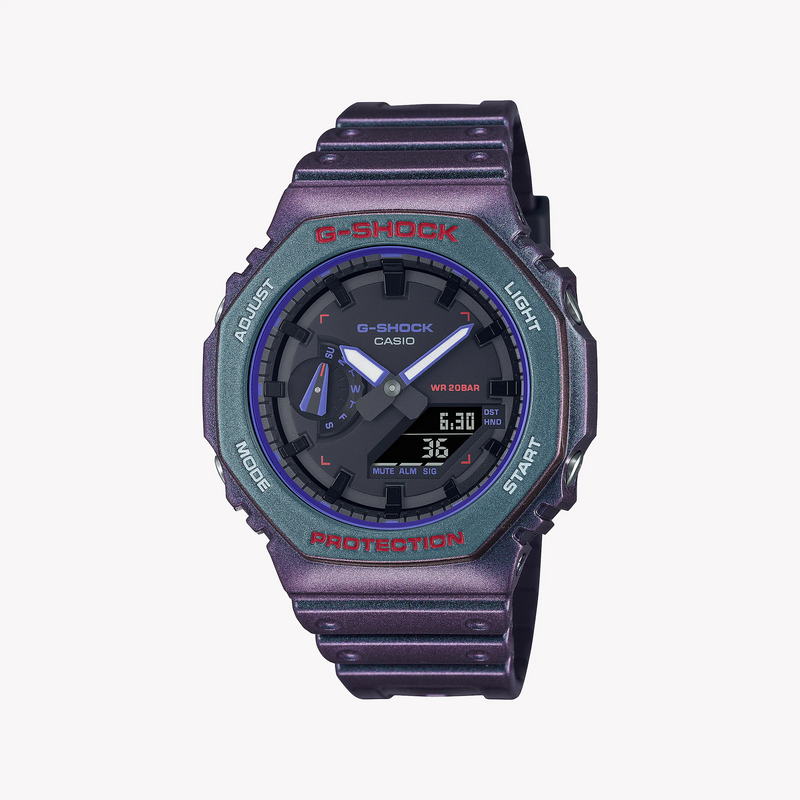 G-Shock Men's Purple Resin Watch, Black Dial | Ga-2100ah-6adr by i-watch