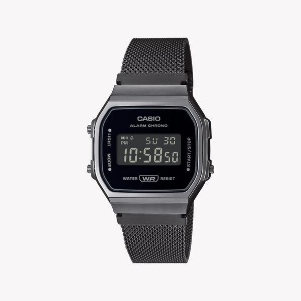 Casio Unisex Black Resin & Stainless Steel Watch | A168wemb-1bdf by i-watch