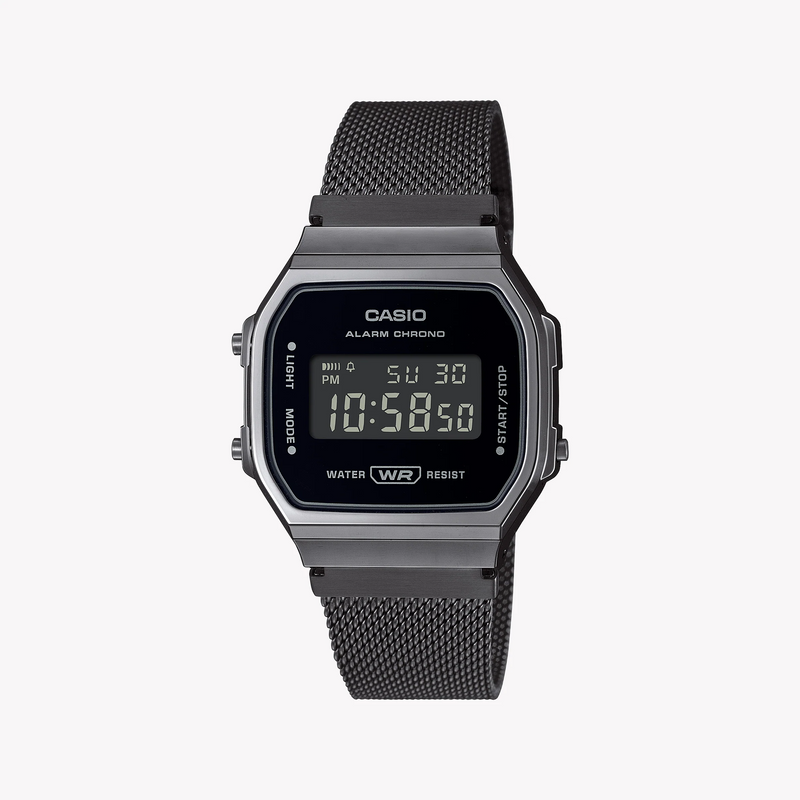 Casio Unisex Black Resin & Stainless Steel Watch | A168wemb-1bdf by i-watch