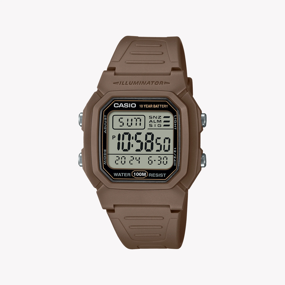 Casio Men's Brown Resin Watch, Digital Display | W-800h-5avdf by i-watch