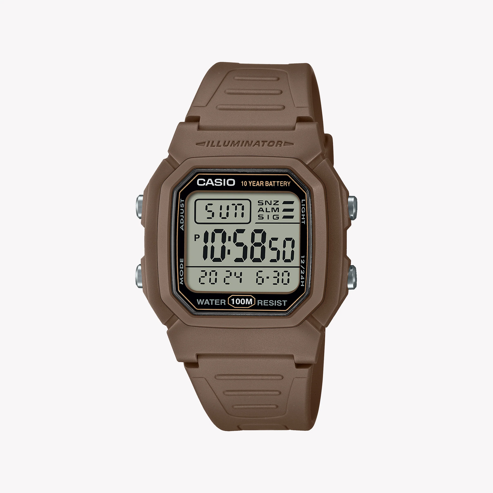Casio Men's Brown Resin Watch, Digital Display | W-800h-5avdf by i-watch