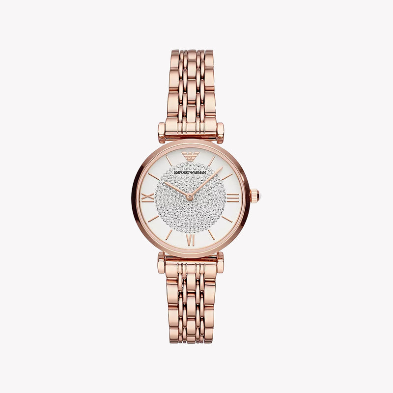 Emporio Armani Women's Rose Gold Watch, White Dial | Ar11244 by i-watch