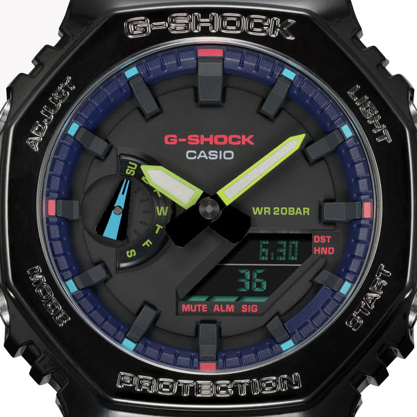 Casio Men's Black Resin Watch, Black Dial | Ga-2100rgb-1aer by i-watch