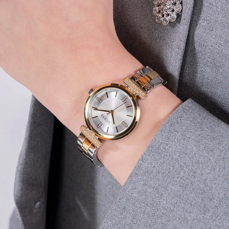Guess Women's Gold/Silver Stainless Steel Watch, Silver Dial | Gw0762l5 by i-watch