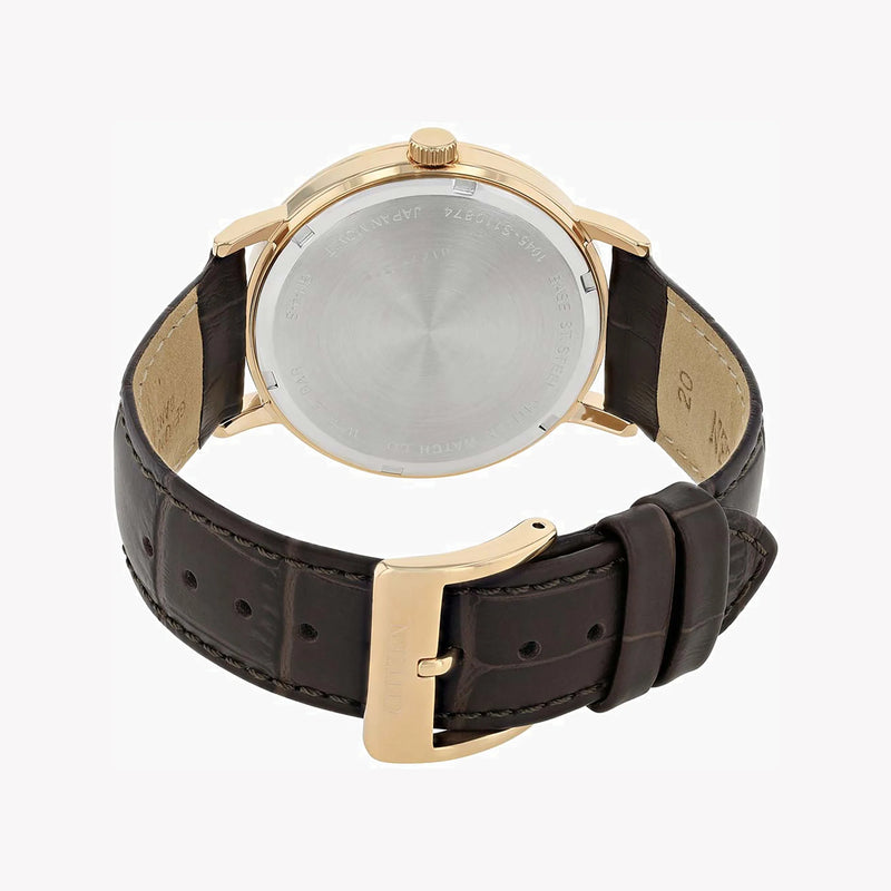 Citizen Be9173-07x - Golden Elegance Men's Watch With Brown Dial & Calf Leather Band by i-watch